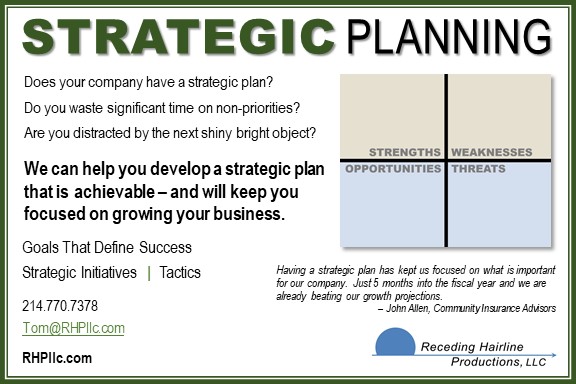 Strategic Planning

We can help you develop a strategic plan that is achievable – and will keep you focused on growing your business.
